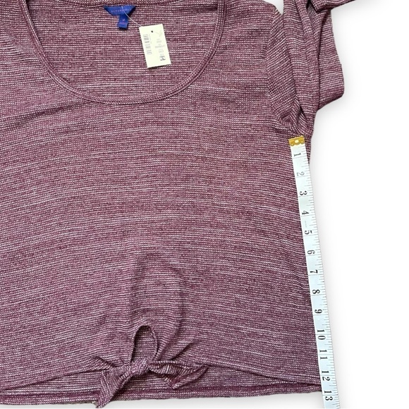 NWT Aero Long Sleeve Waffle Knit Tie Waist Top sz M - Picture 9 of 12